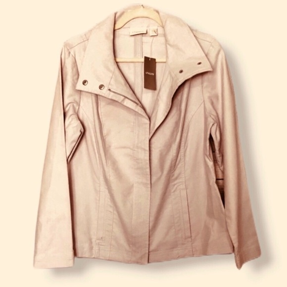 Chico's Jackets & Blazers - Chico's Soft Orchid Blush Moto Jacket Size 1